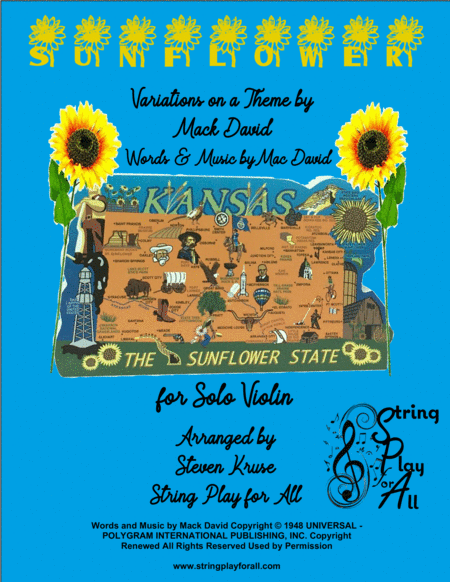 Sunflower Variations On A Theme By Mack David For Solo Violin Sheet Music