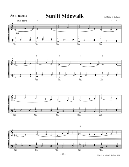 Sunlit Sidewalk Easy Romantic Sheet Music