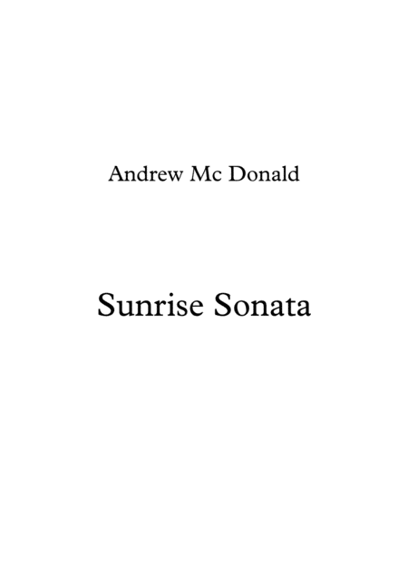 Sunrise Sonata Sheet Music