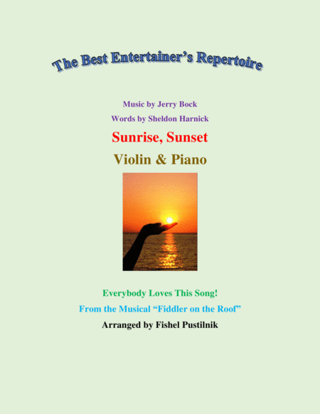 Free Sheet Music Sunrise Sunset For Violin And Piano Jazz Pop Version Video