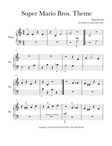 Super Mario Bros Main Theme Elementary Level Sheet Music