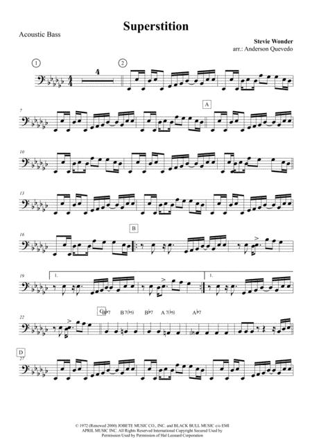 Superstition Acoustic Bass Sheet Music