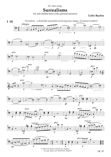 Surrealisms For Solo Double Bass Sheet Music