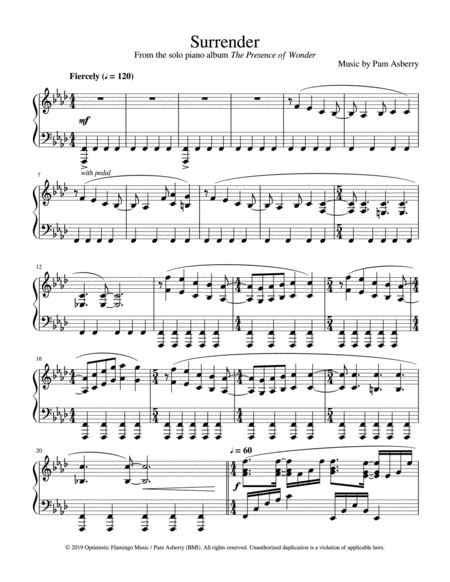 Free Sheet Music Surrender