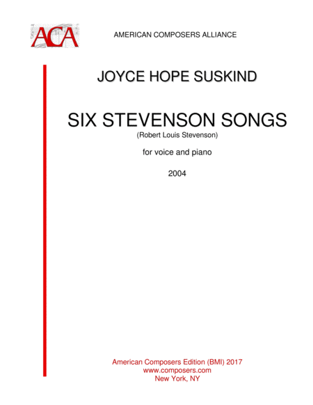 Suskind Six Stevenson Songs Sheet Music