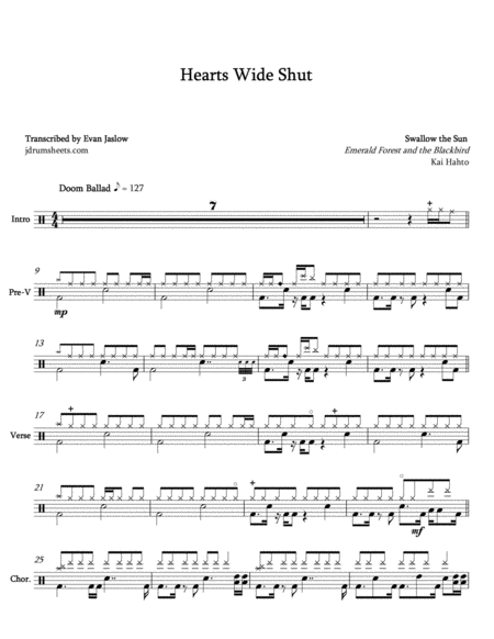 Swallow The Sun Hearts Wide Shut Sheet Music