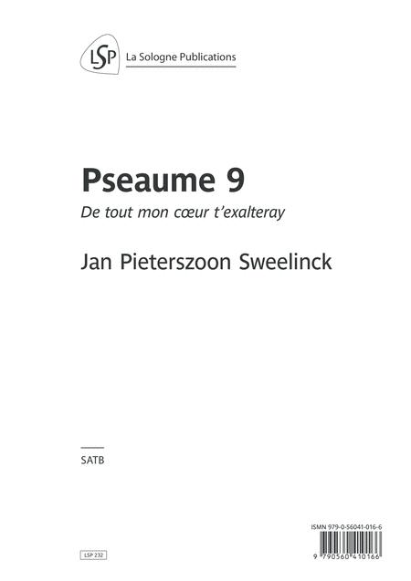Free Sheet Music Sweelinck Pseaume 9 Satb