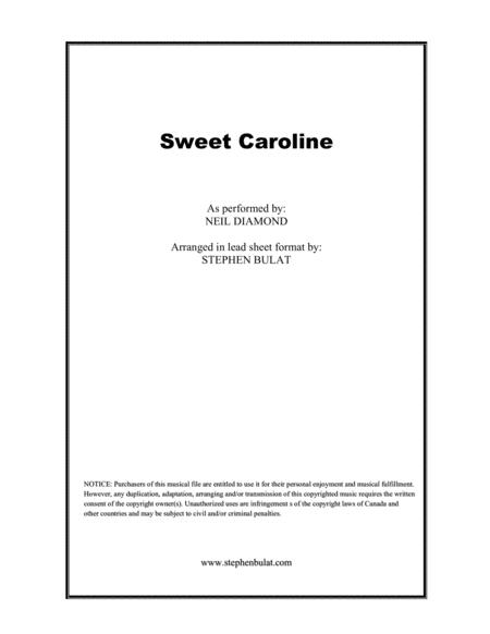 Sweet Caroline Neil Diamond Lead Sheet Key Of C Sheet Music