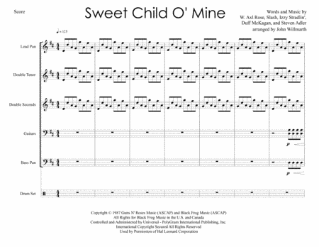 Free Sheet Music Sweet Child O Mine For Steel Band