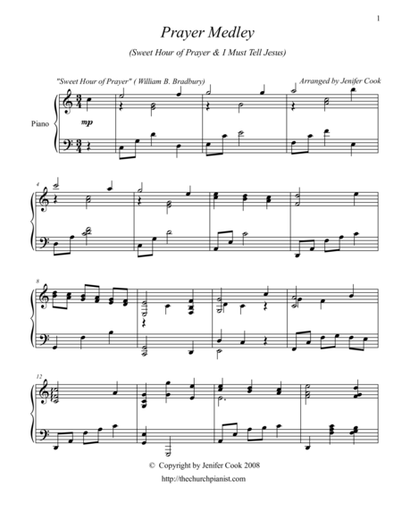 Sweet Hour Of Prayer Medley Sheet Music