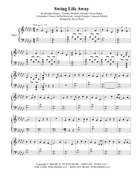 Swing Life Away Sheet Music