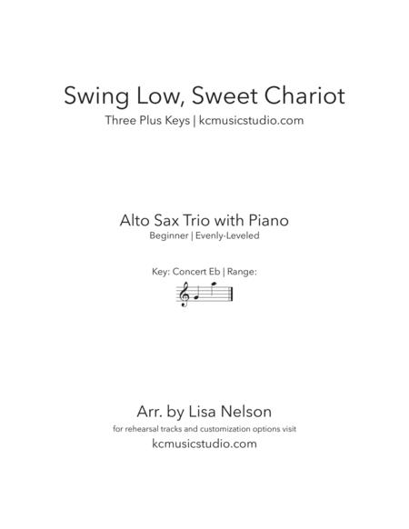 Swing Low Sweet Chariot Alto Sax Trio With Piano Accompaniment Sheet Music