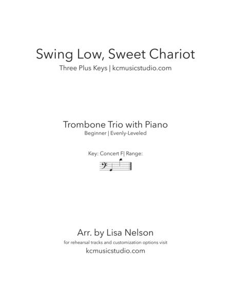 Swing Low Sweet Chariot Trombone Trio With Piano Accompaniment Sheet Music