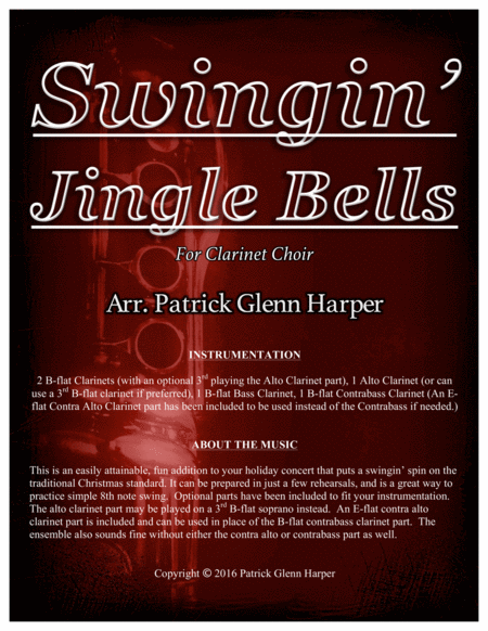 Swingin Jingle Bells For Clarinet Choir Sheet Music