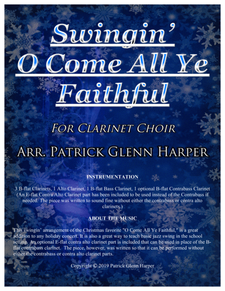 Swingin O Come All Ye Faithful For Clarinet Choir Sheet Music