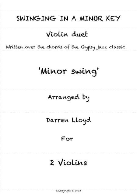 Free Sheet Music Swinging In A Minor Key Gypsy Jazz Violin Duet