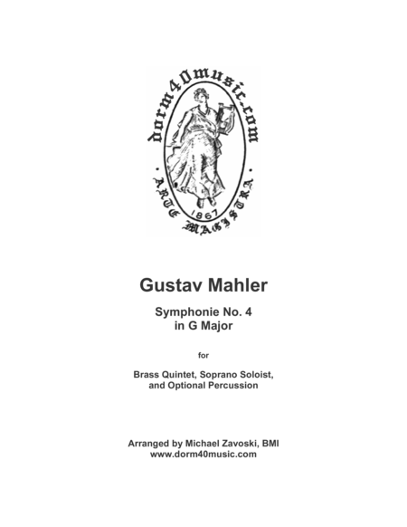 Symphonie No 4 In G Major For Brass Quintet Sheet Music