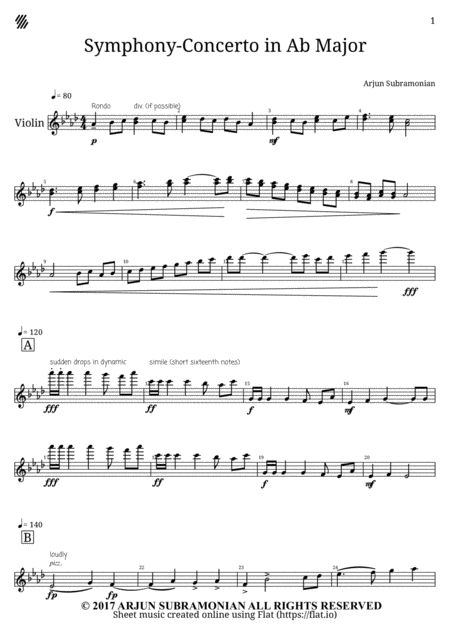 Free Sheet Music Symphony Concerto In Ab Major