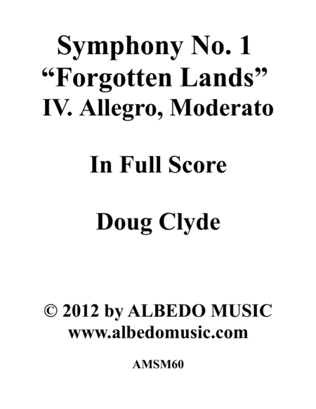 Symphony No 1 Forgotten Lands Movement Iv Allegro Moderato Sheet Music