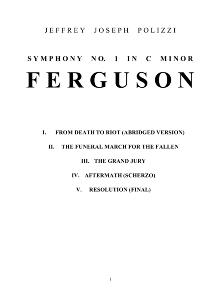 Symphony No 1 In C Minor Ferguson Sheet Music