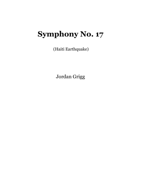 Free Sheet Music Symphony No 17 Haiti Earthquake Score And Parts