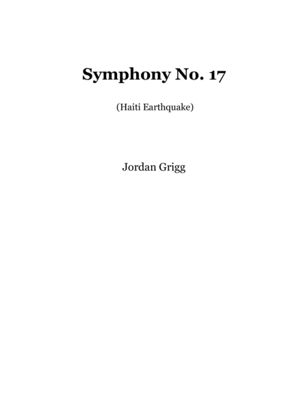 Symphony No 17 Haiti Earthquake Score And Parts Sheet Music