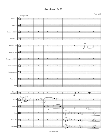 Symphony No 27 Score And Parts Sheet Music