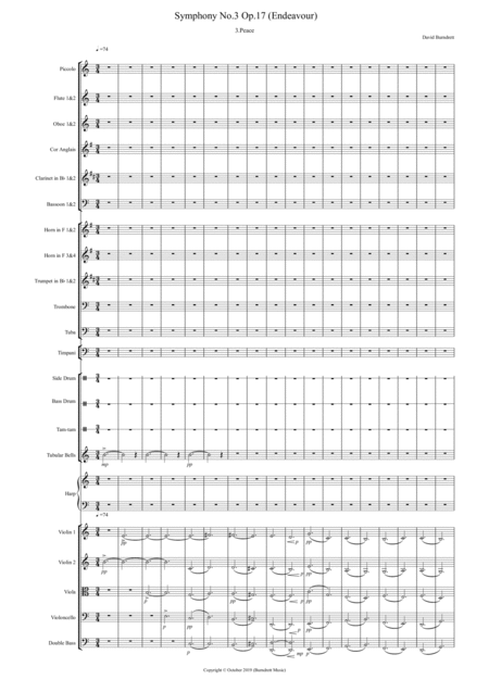 Symphony No 3 Op 17 Endeavour Mov 3 Peace Sheet Music