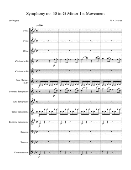 Symphony No 40 In G Minor 1st Movement K 550 Sheet Music