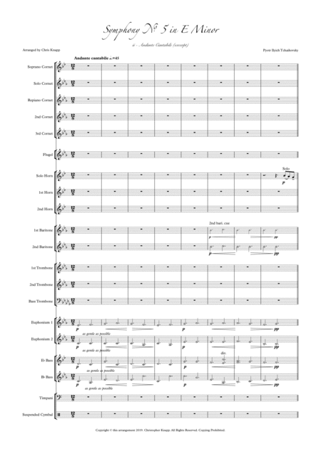 Free Sheet Music Symphony No 5 Mvt Ii Excerpt