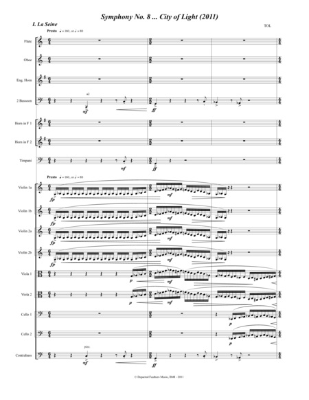 Symphony No 8 City Of Light 2011 For Chamber Orchestra Sheet Music