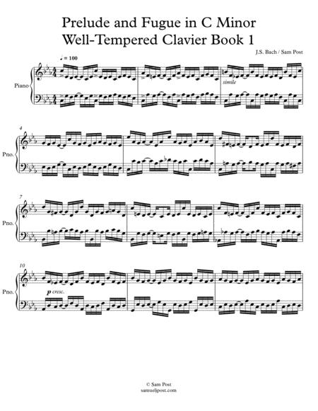 Free Sheet Music Syncopated Bach Preludes And Fugues In C Minor And B Flat Major Wtc 1 Op 60