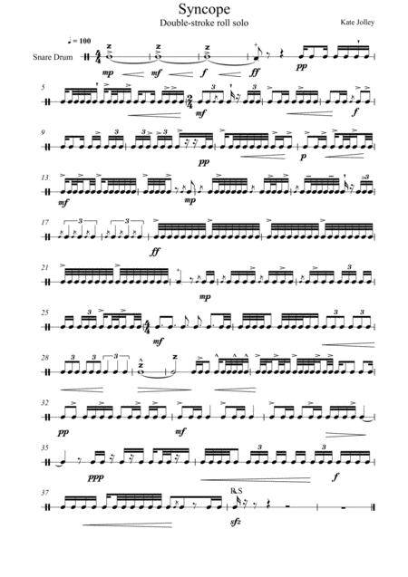 Syncope For Snare Drum Sheet Music