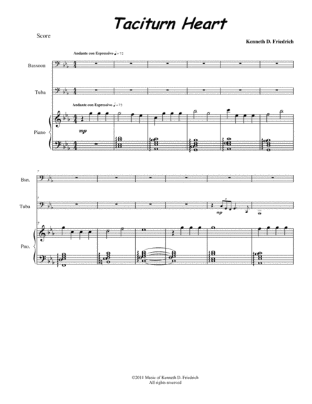 Taciturn Heart Sheet Music