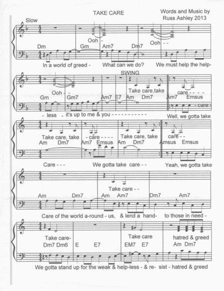 Take Care Satb Sheet Music