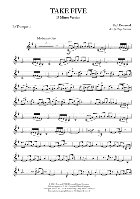 Take Five For Brass Quartet Sheet Music