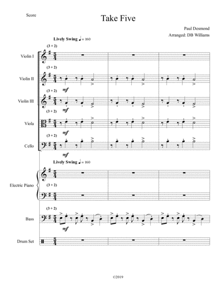 Take Five String Quintet Sheet Music