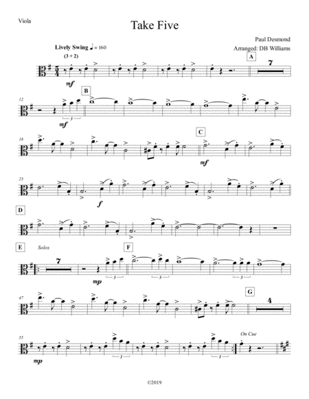 Take Five Viola Sheet Music