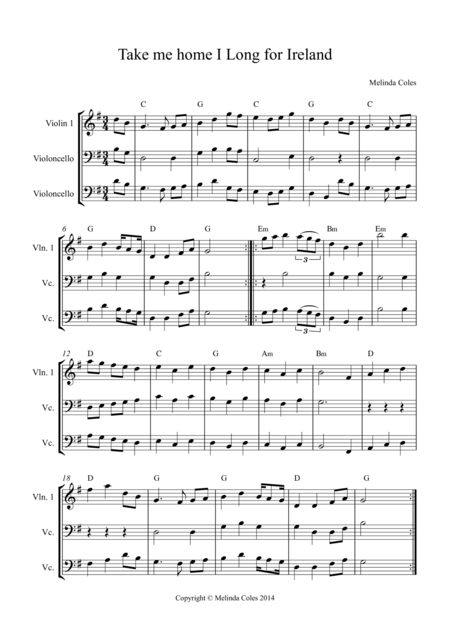 Take Me Home I Long For Ireland Sheet Music