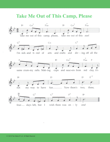 Free Sheet Music Take Me Out Of This Camp Please