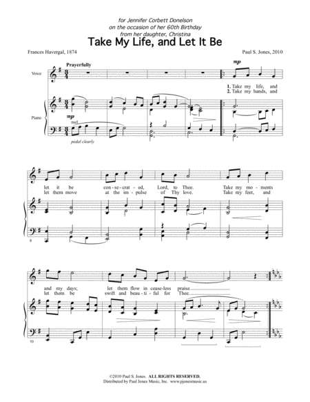 Take My Life And Let It Be High Sheet Music