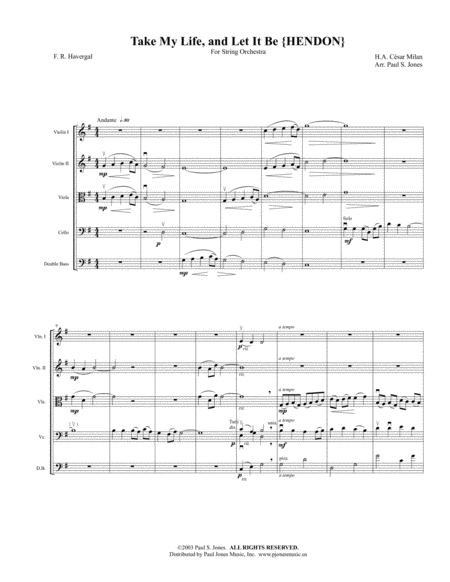 Take My Life And Let It Be Strings Sheet Music