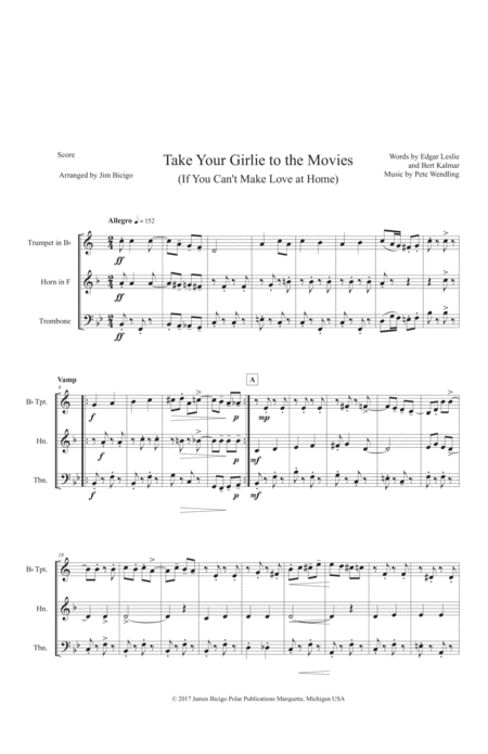 Take Your Girlie To The Movies Sheet Music