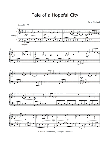 Free Sheet Music Tale Of A Hopeful City