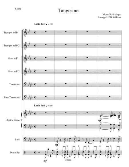 Free Sheet Music Tangerine Brass Sextet