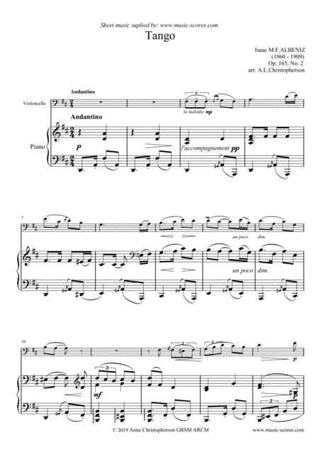 Free Sheet Music Tango Cello And Piano D Ma