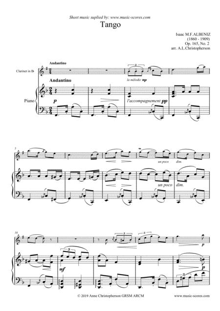 Free Sheet Music Tango Clarinet And Piano