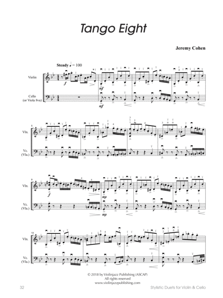 Free Sheet Music Tango Eight Violin Cello