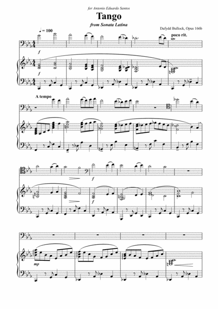 Free Sheet Music Tango For Cello And Piano