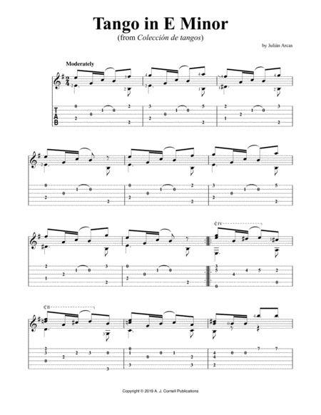 Tango In E Minor Sheet Music